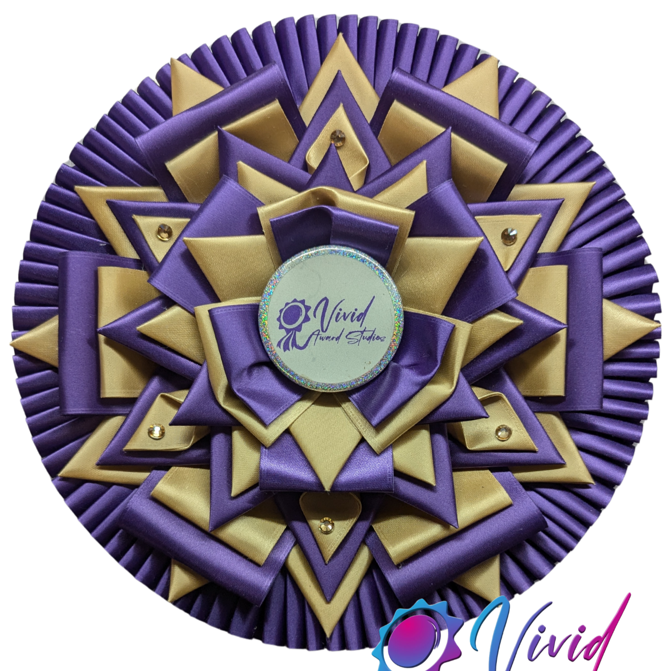 Style A: Ready to Ship Vivid Signature Award Rosette - Multiple sizes Available