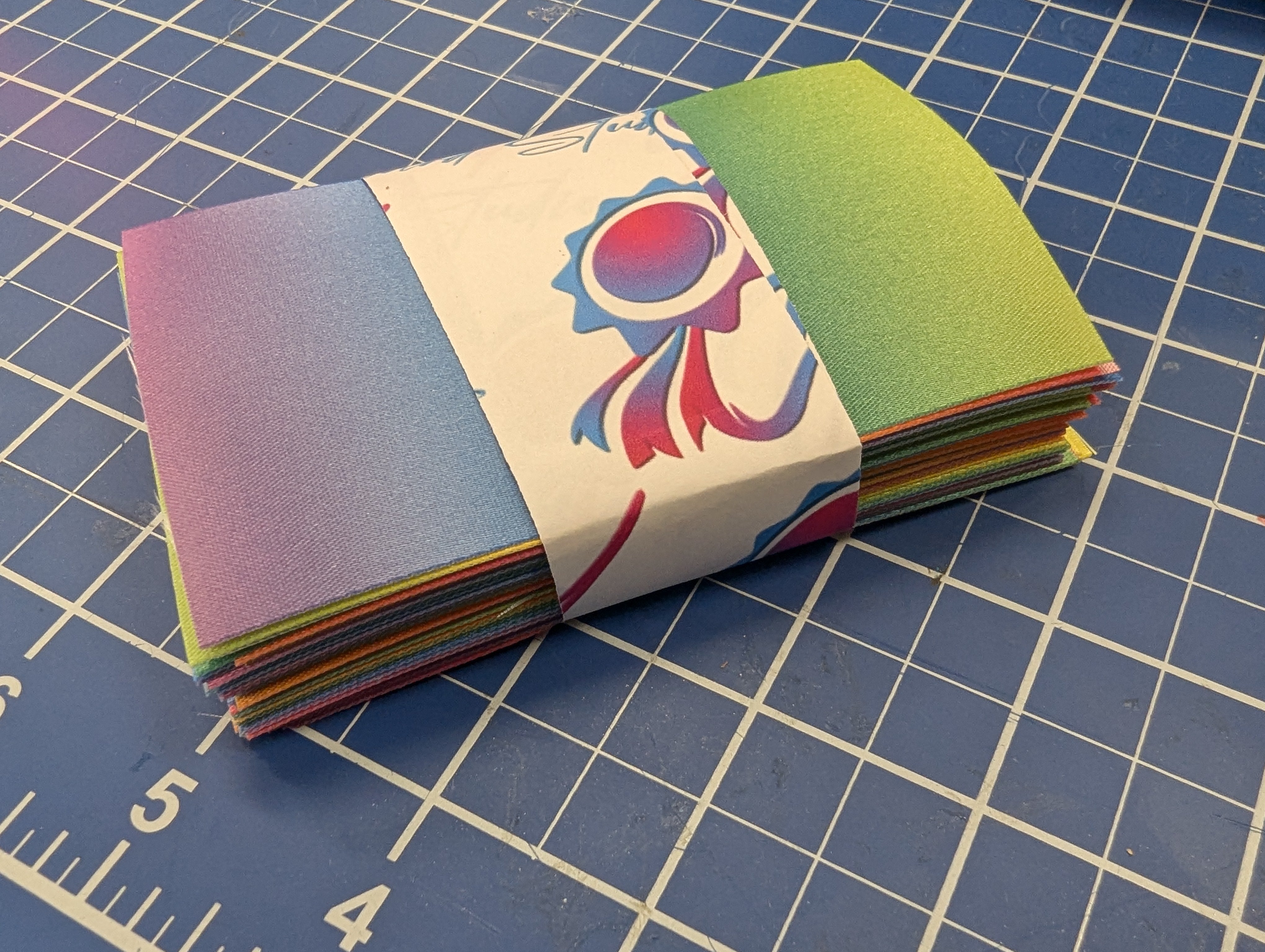 2" Wide - Pre-Cut 4" length - Rainbow Color Rosette Ribbon