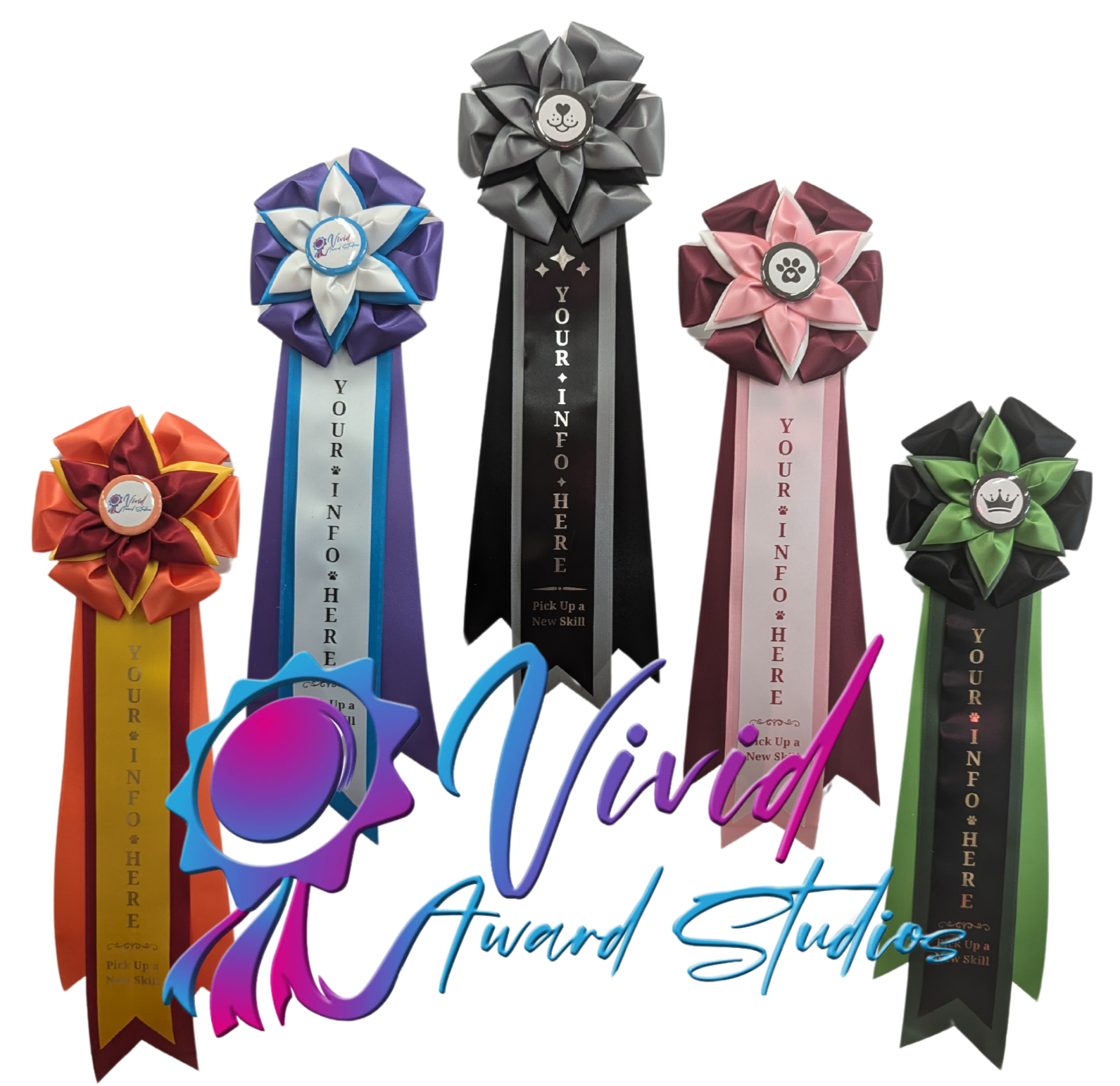 ROSETTE - “Jippi” – Studio Finished Rosette or Digital Instructions - 5" x 14"