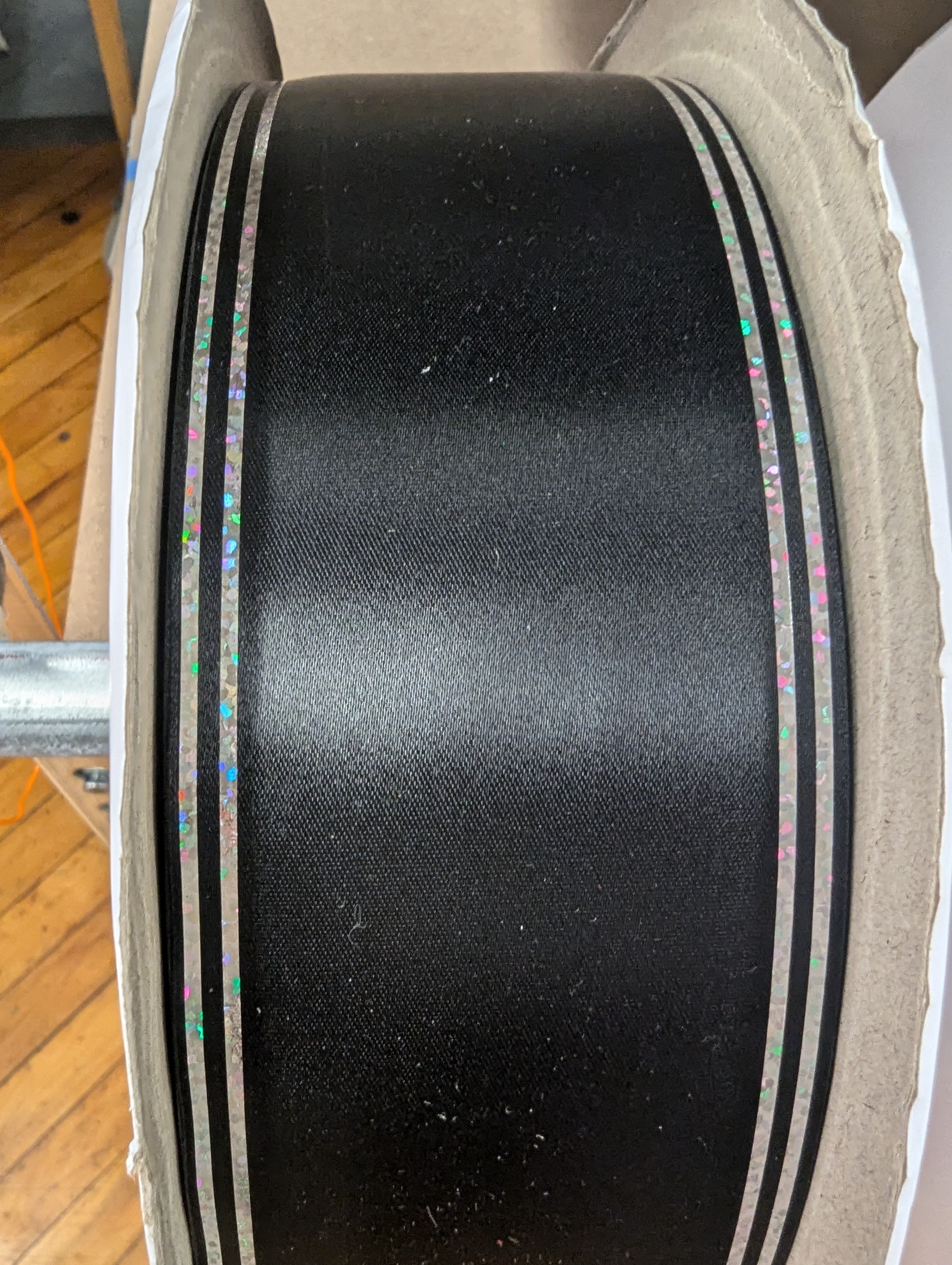 4" lengths of 2.5" Galaxy II Ribbon with Holographic Foil Edges – Silver or Gold