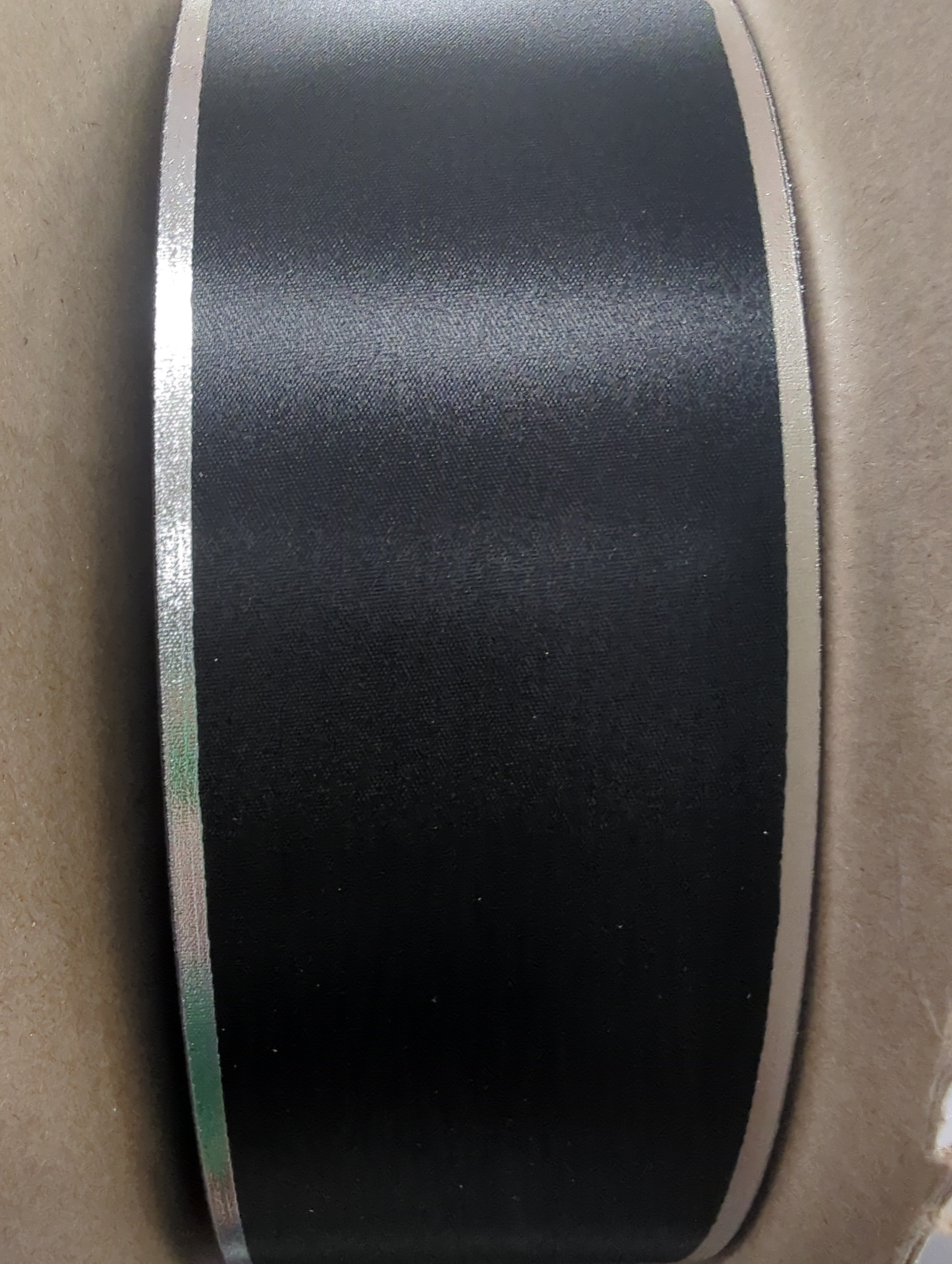 2.5" Wide - Pre-Cut 4" length - Silver Foil Edge Rosette Ribbon