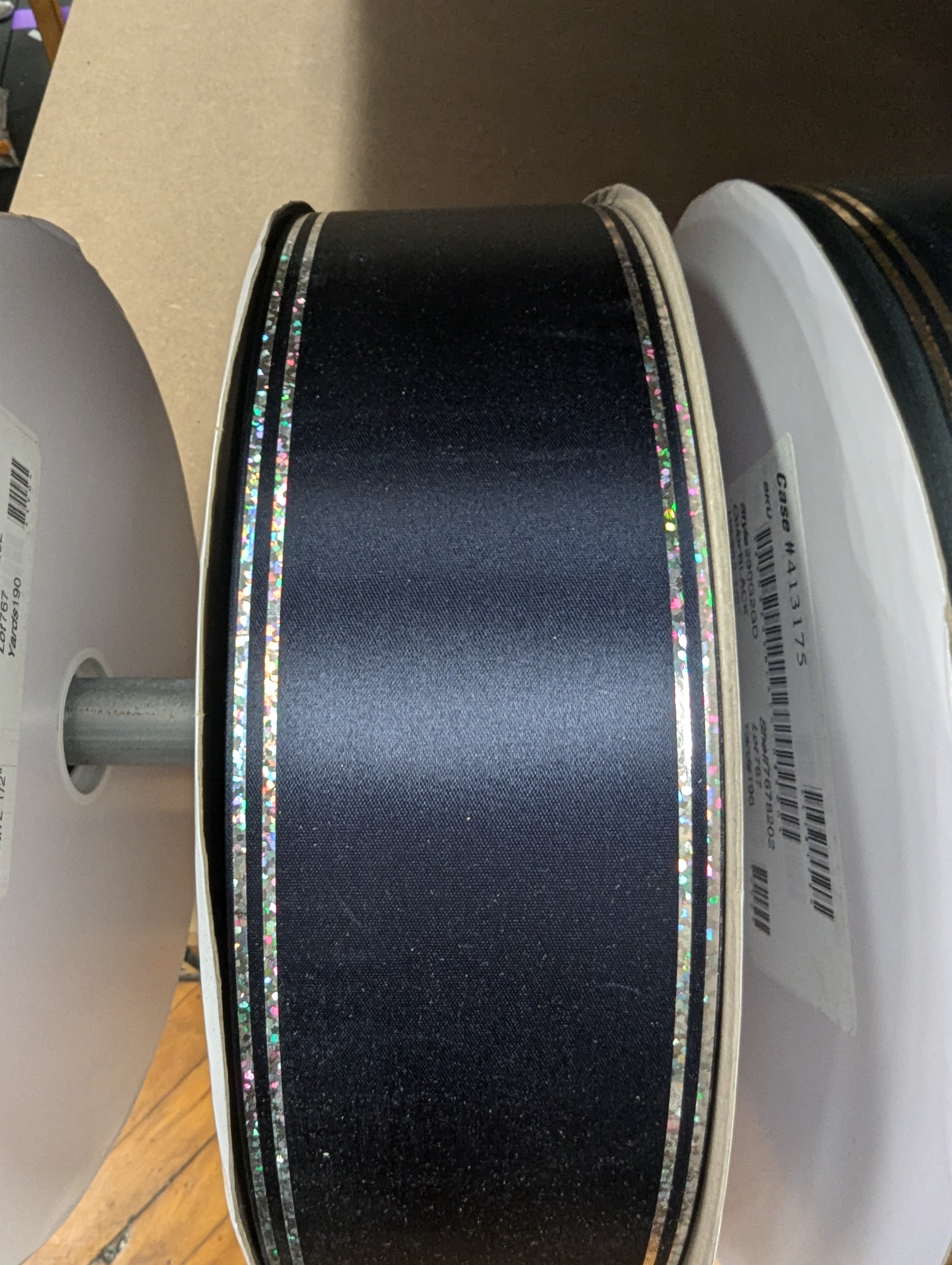 4" lengths of 2.5" Galaxy II Ribbon with Holographic Foil Edges – Silver or Gold