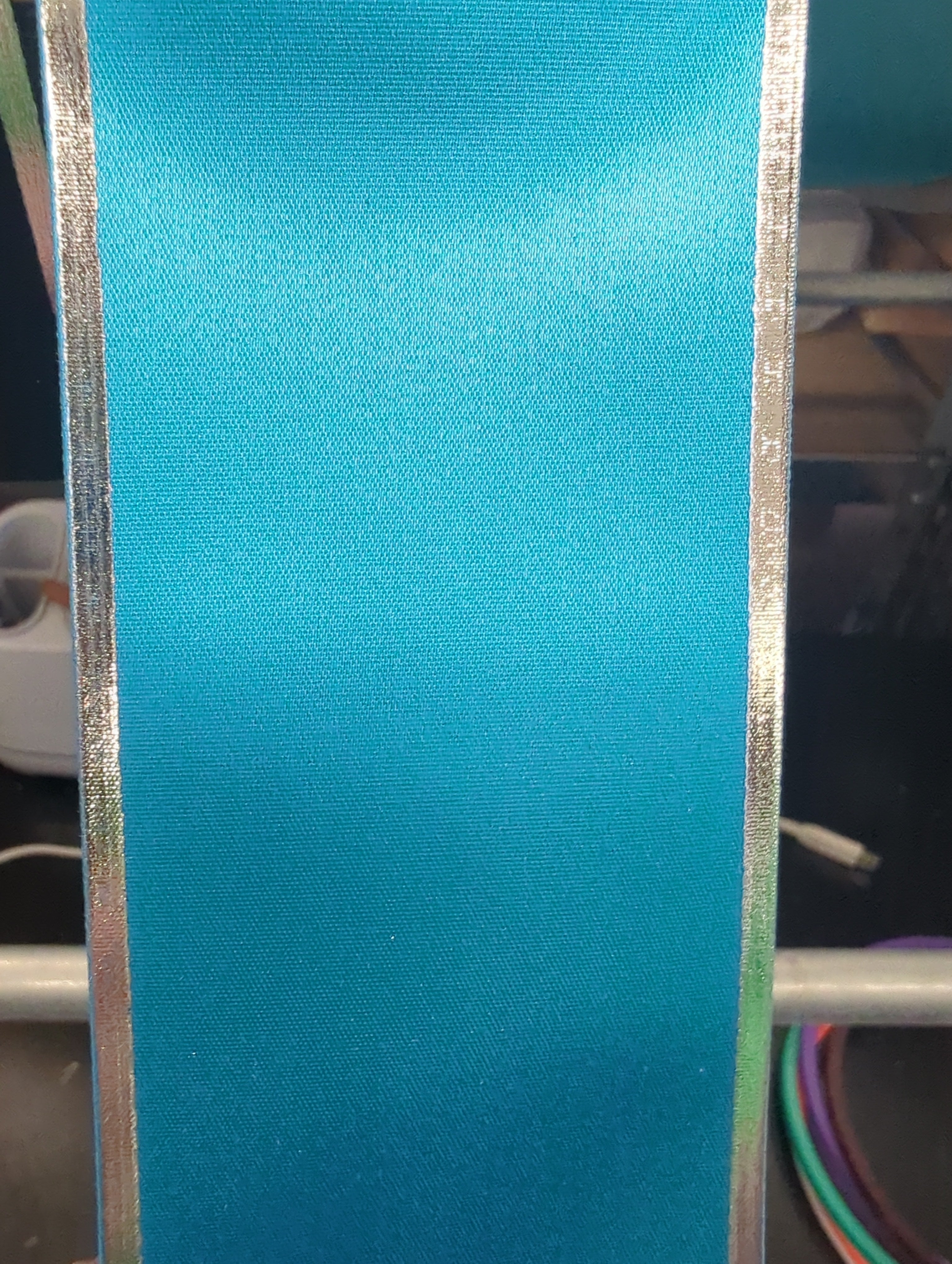 RIBBON - Foil-Edge Rosette Ribbon – Silver or Gold - Pre-Cut 4" length