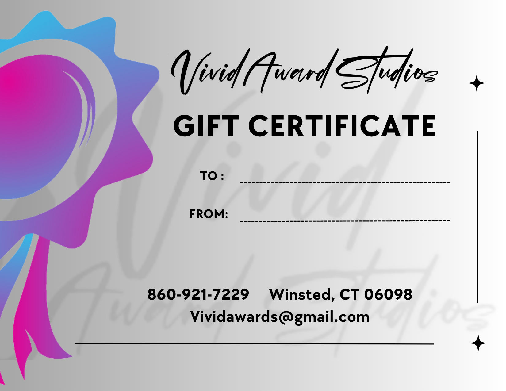 Vivid Award Studios Gift Certificate