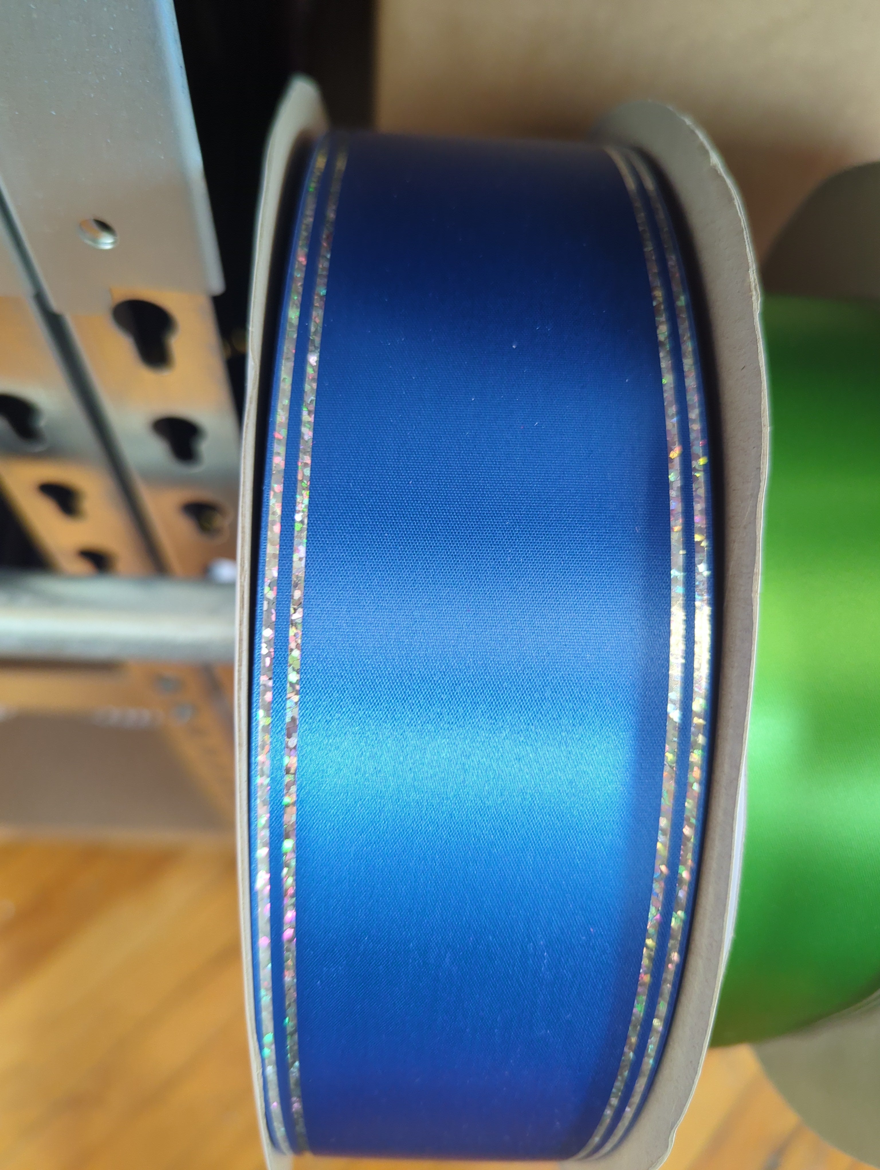 10 Yards of 2.5" Galaxy II Ribbon with Holographic Foil Edges – Silver or Gold