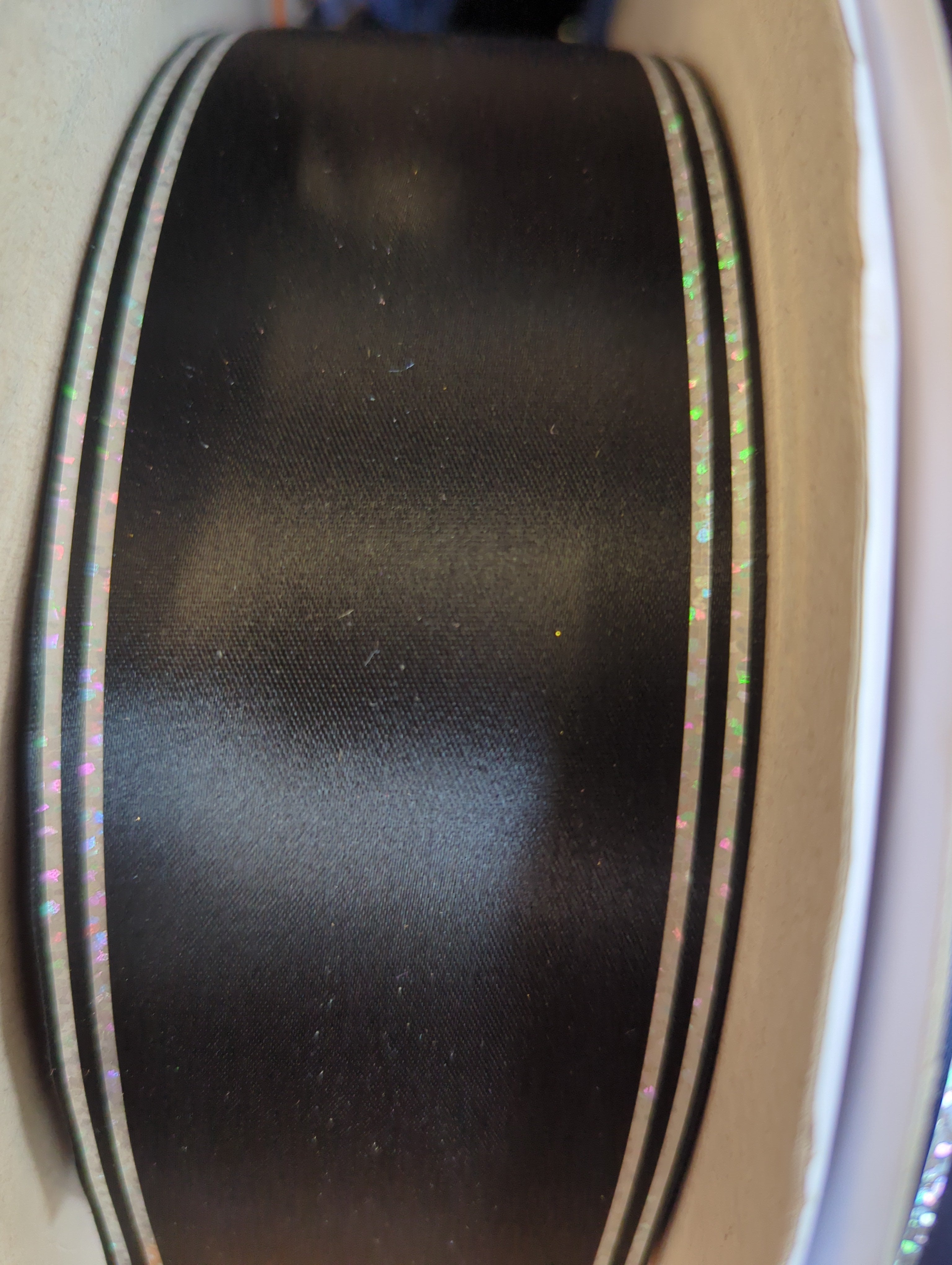 10 Yards of 2.5" Galaxy II Ribbon with Holographic Foil Edges – Silver or Gold