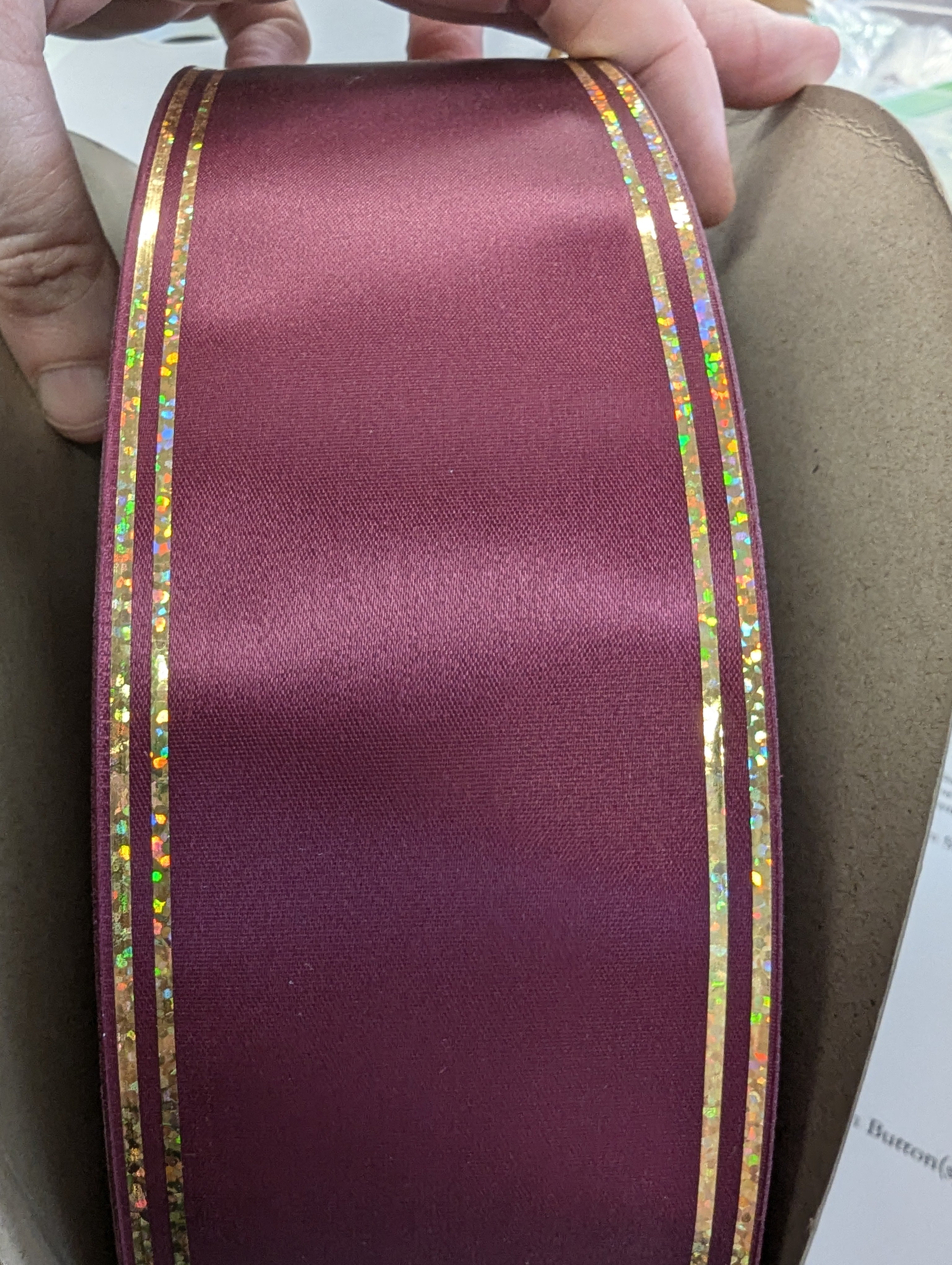 10 Yards of 2.5" Galaxy II Ribbon with Holographic Foil Edges – Silver or Gold