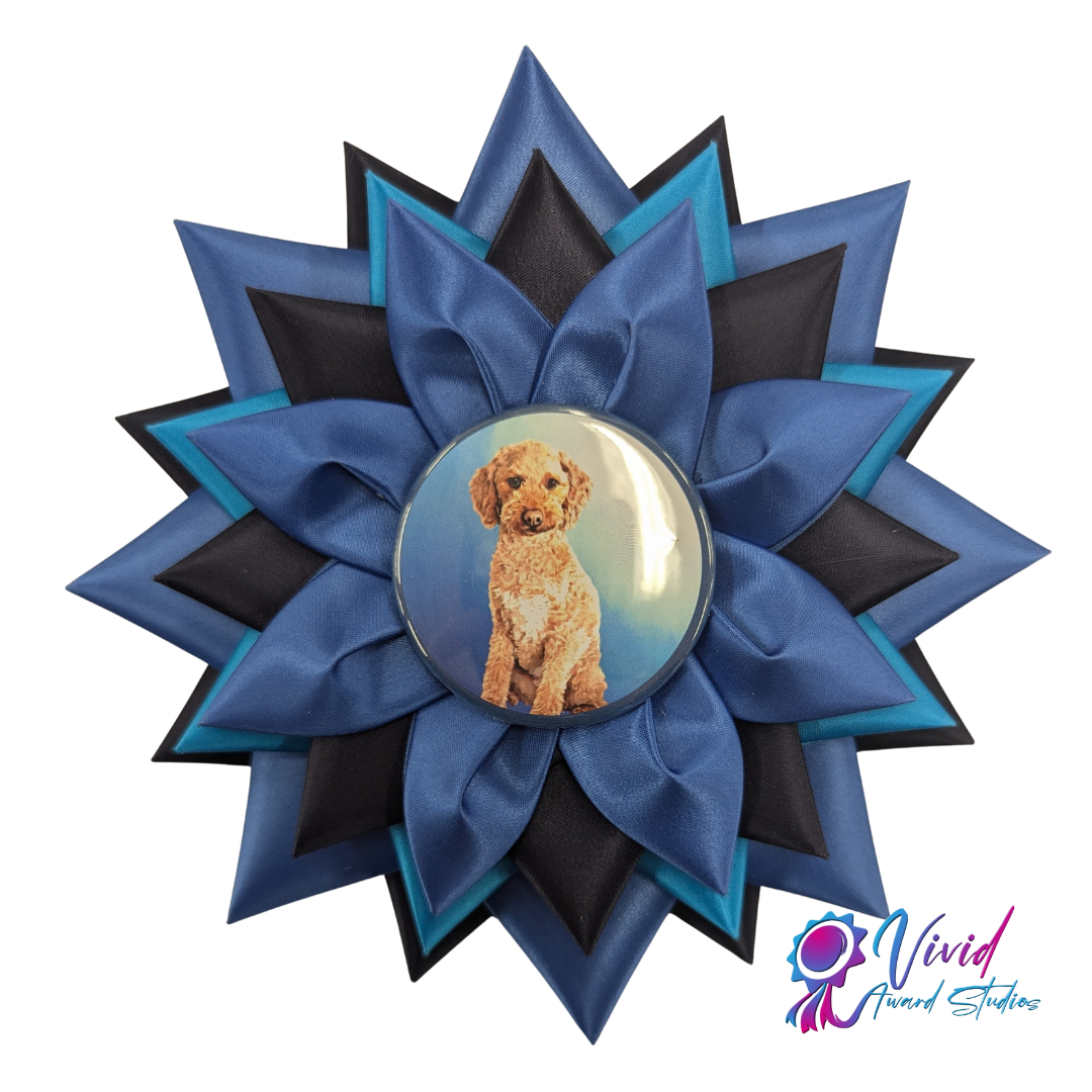 Style D: Ready to Ship Vivid Expandable Award Rosette - Base Size 7" x 20"