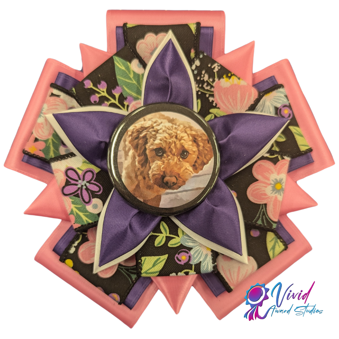 Style F: Ready to Ship Specialty Vivid Award Rosette - 6.5x18"