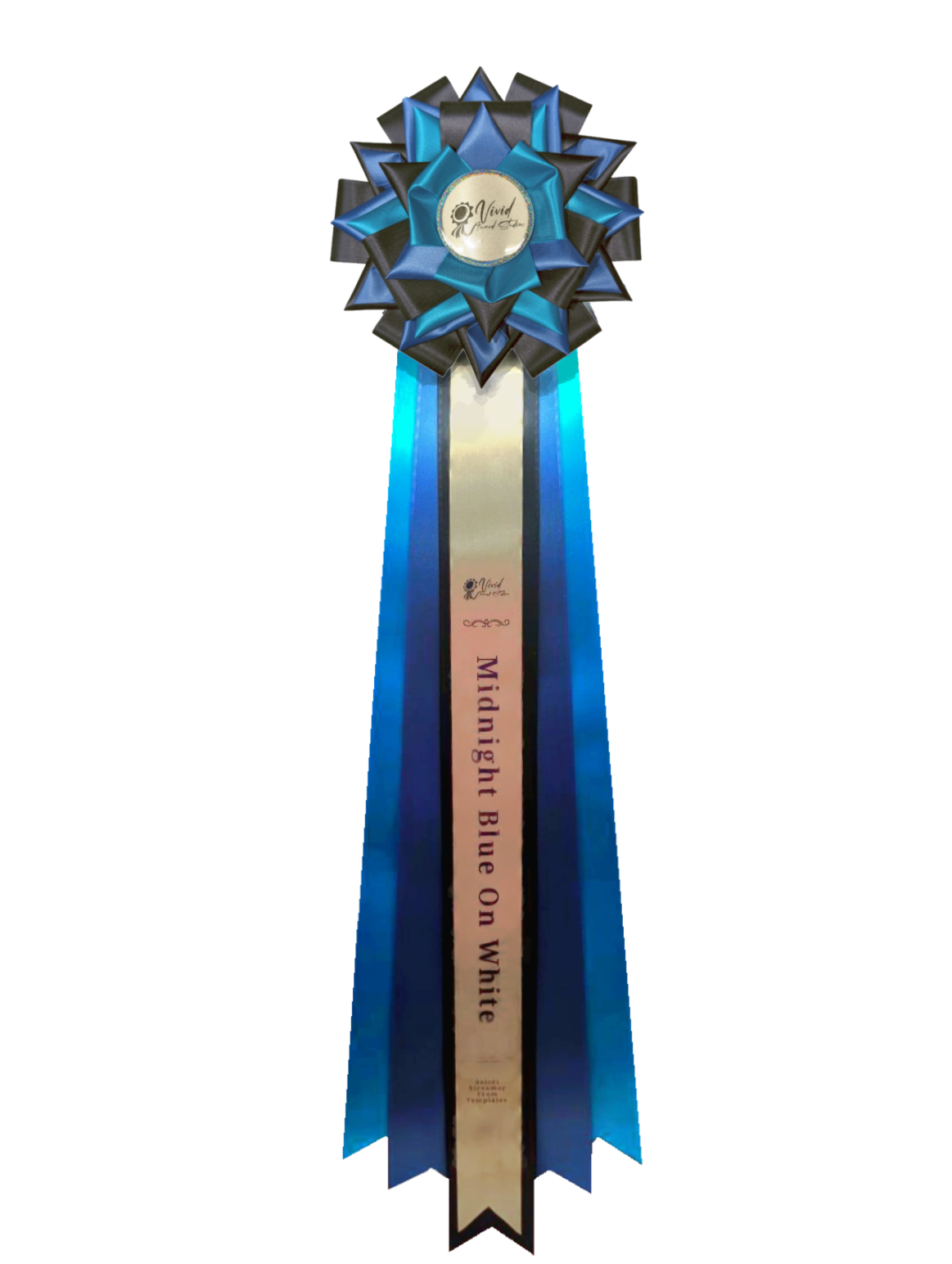 Style A: Ready to Ship Vivid Signature Award Rosette - 7.5" x 22"