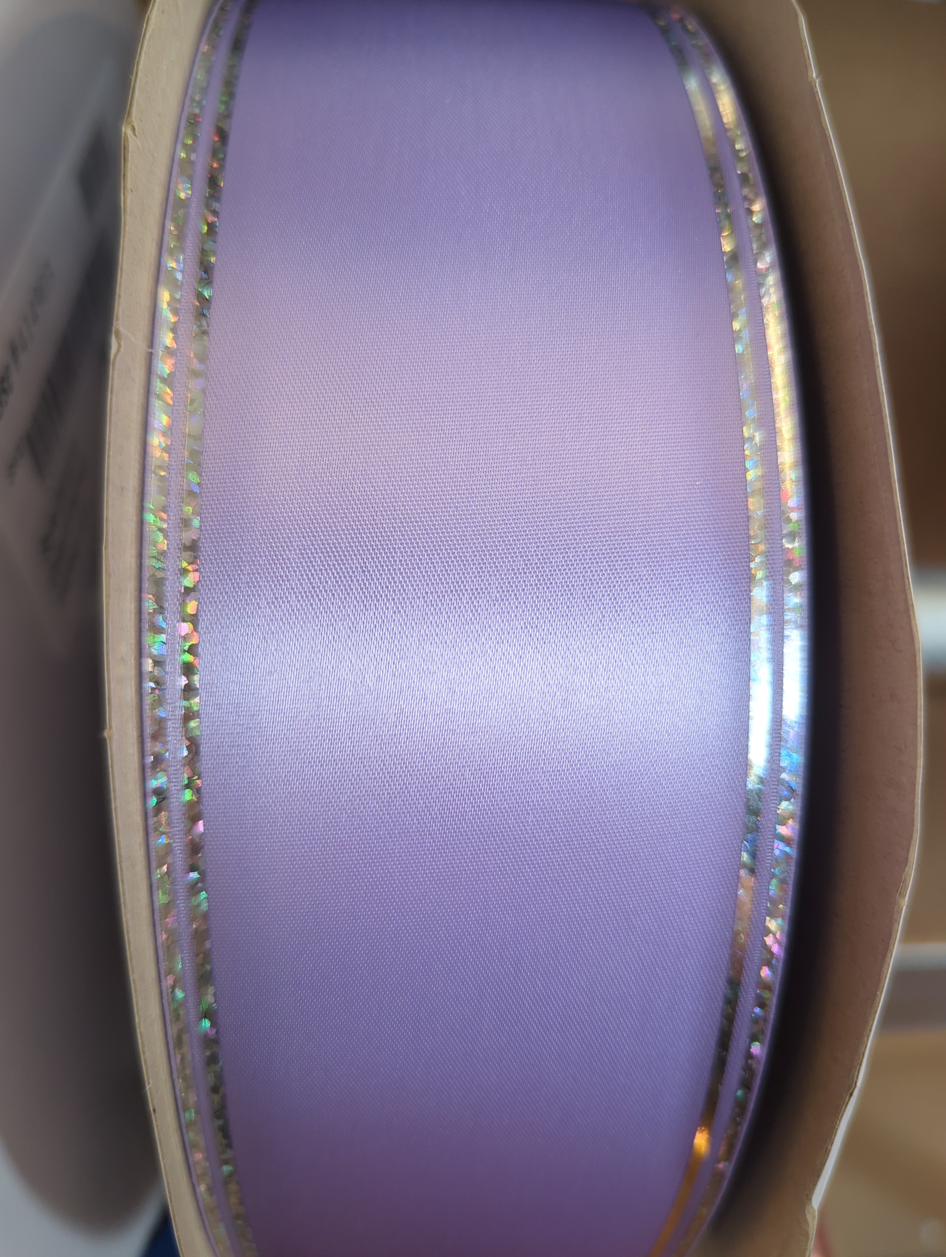 10 Yards of 2.5" Galaxy II Ribbon with Holographic Foil Edges – Silver or Gold
